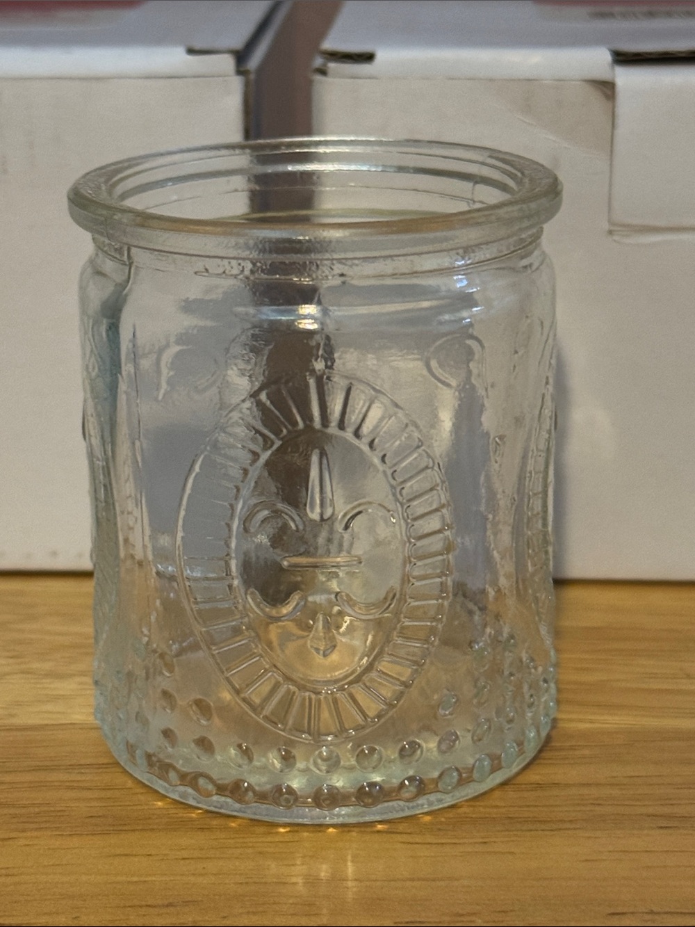 Kate Aspen Clear Embossed Glass with Medallion Detail Tea Light Holder Set of 8